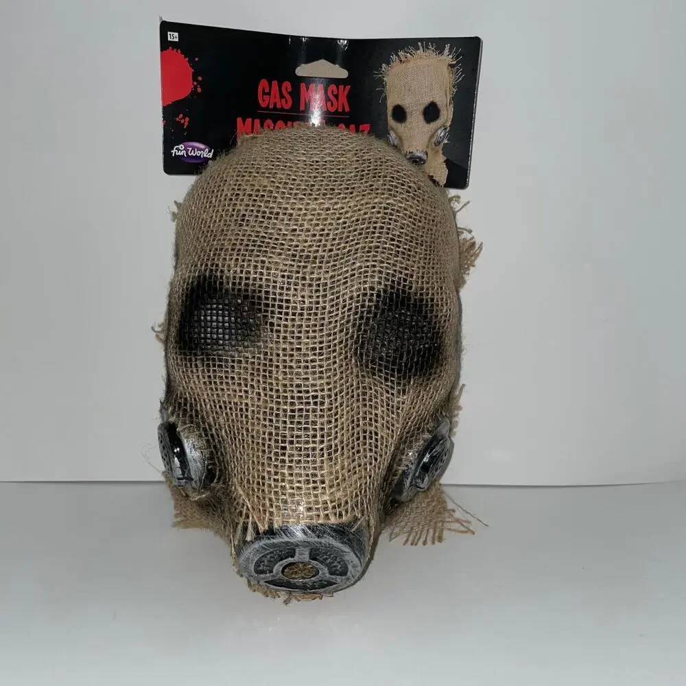 BURLAP STEAMPUNK BIOHAZARD PURGE GAS MASK FACE MASK HALLOWEEN COSTUME NEW